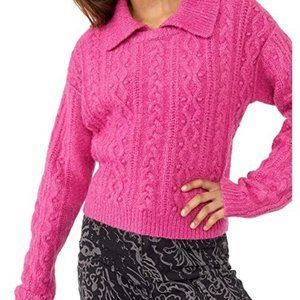 Free People Every Cloud Pullover     Fuchsia Fizz - SZ Large - New